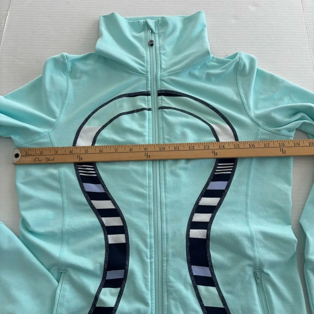 Lululemon Heathered‎ Aquamarine Discover Stripe In Stride Jacket Omega Women’s 8